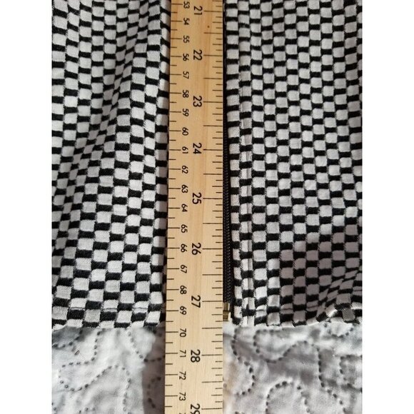 Koren Zippered Vest Checkered Color Block Pattern Collar Button Details Sz Large - Picture 6 of 6